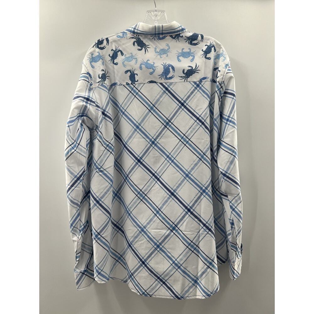 Dagon Apparel Company Men’s Snap Front Plaid Shirt Blue White Crabs Size L NWOT - Picture 7 of 10